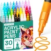 ARTISTRO 100 Dual-Tip Acrylic Paint Pens With Storage Bag – Markers With Brush + Fine Precision Tips – Multisurface Painting for Fabric, Rock, Glass, Wood & More(Extra Fine)