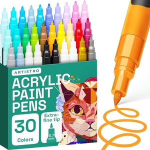 ARTISTRO 100 Dual-Tip Acrylic Paint Pens With Storage Bag – Markers With Brush + Fine Precision Tips – Multisurface Painting for Fabric, Rock, Glass, Wood & More(Extra Fine)