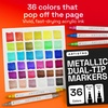 ARTISTRO 36 Metallic Dual-Tip Acrylic Paint Marker Pens for Drawing | For Fabric, Rock, Glass, Wood, & Molds, Arts & Crafts Gift for Adults, Teens, & Kids, Classroom Must Haves & School Supplies