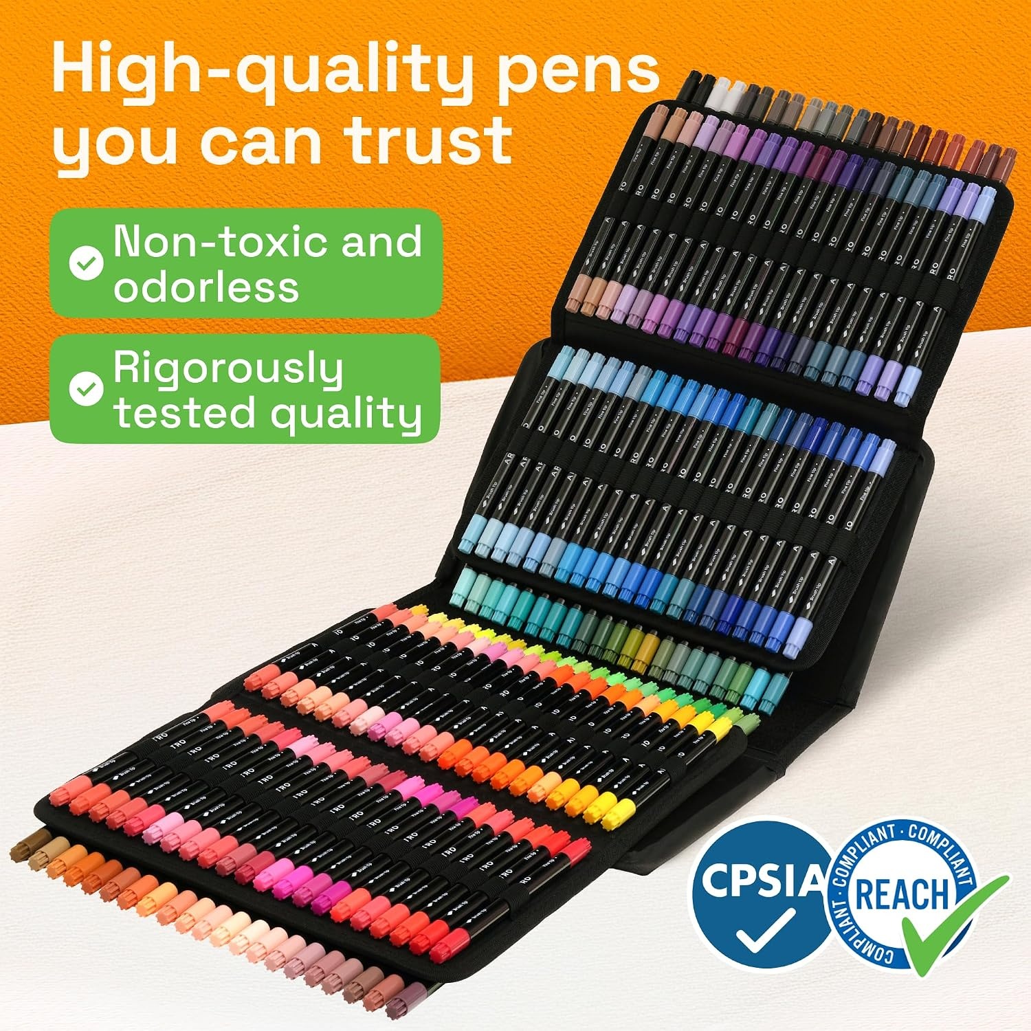 image:imageARTISTRO 168 DualTip Acrylic Calligraphy Pens Brush amp Fine Tips