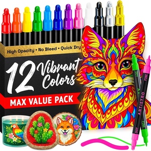 ARTISTRO Precision Dual-Tip Acrylic Paint Marker Pens – Set of 12