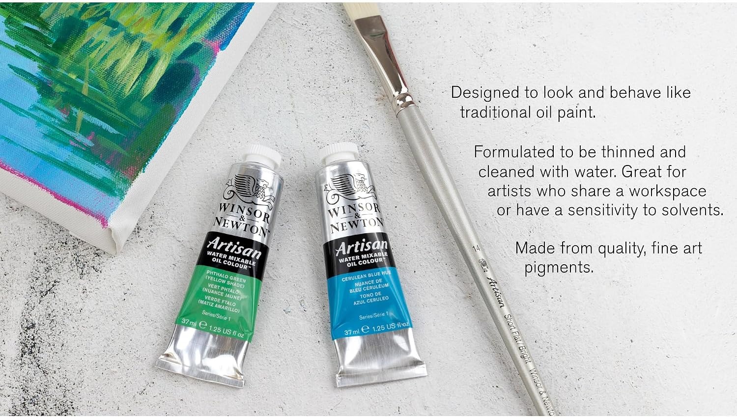 image:imageWinsor amp Newton Artisan Water Mixable Oil Colour 125oz 37ml MagentaCadmium Orange Hue