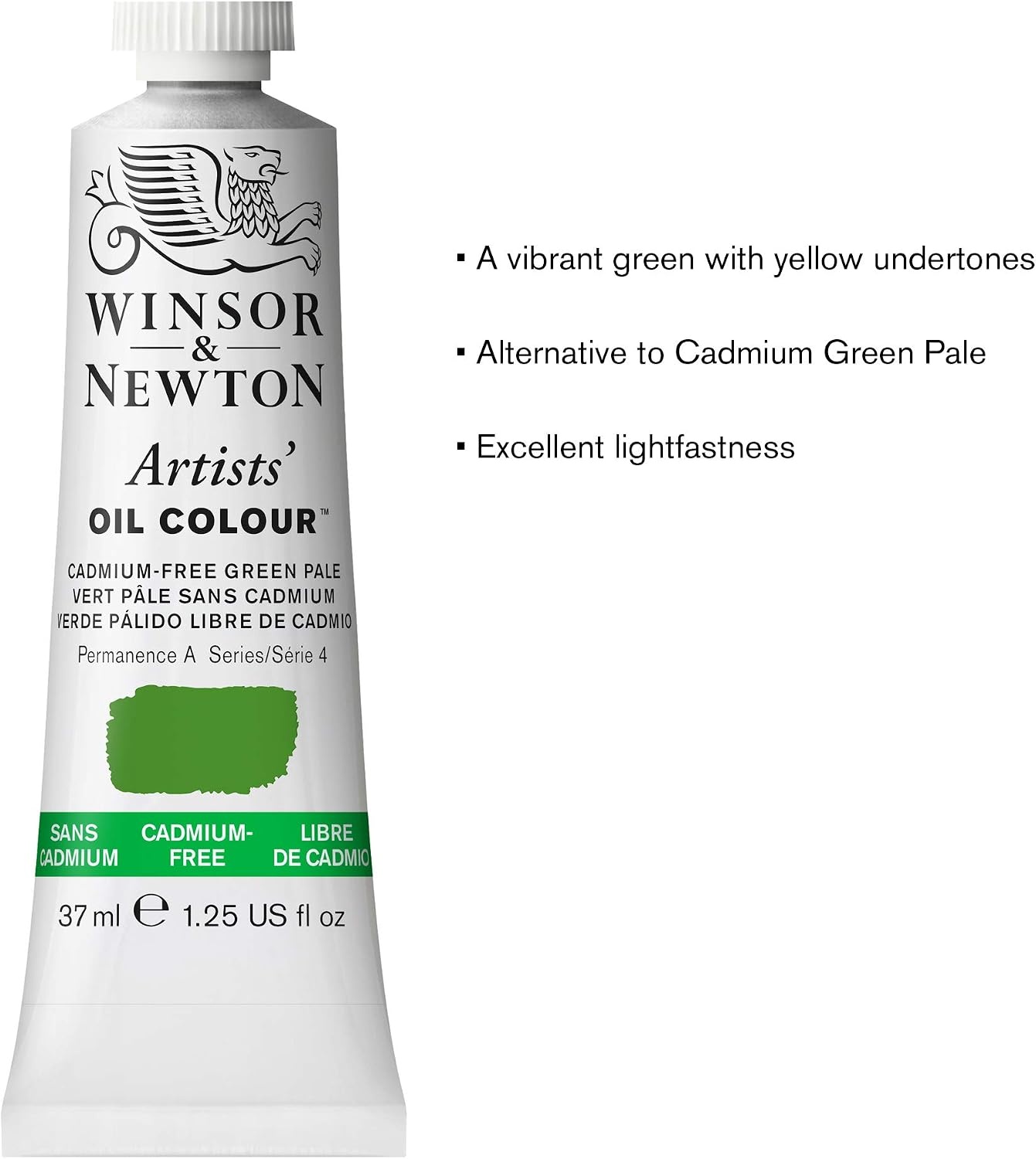 image:imageWinsor amp Newton Artists Oil Paint 37ml Tube Burnt SiennaCadmiumfree Green Pale