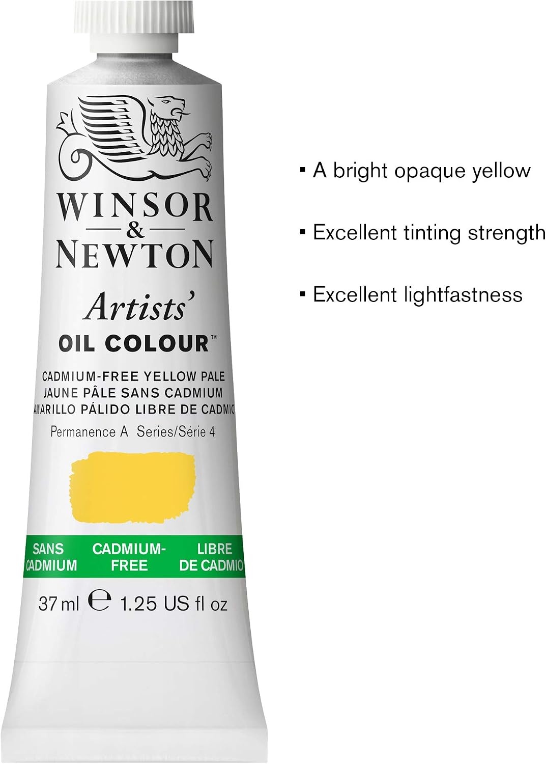 image:imageWinsor amp Newton Artists Oil Paint 37ml Tube Burnt SiennaCadmiumfree Yellow Pale