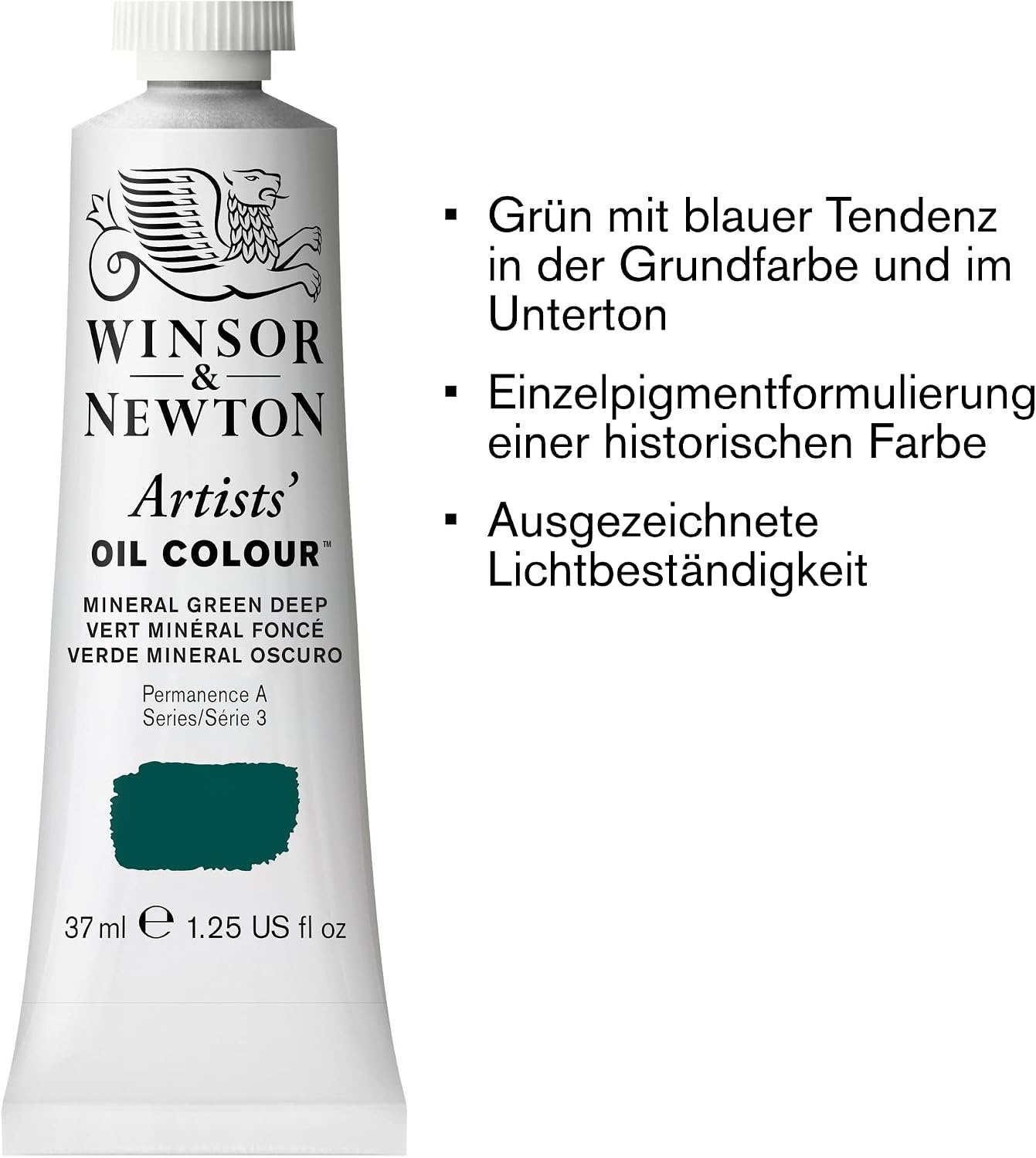 image:imageWinsor amp Newton Artists Oil Paint 37ml Tube Burnt SiennaMineral Green Deep