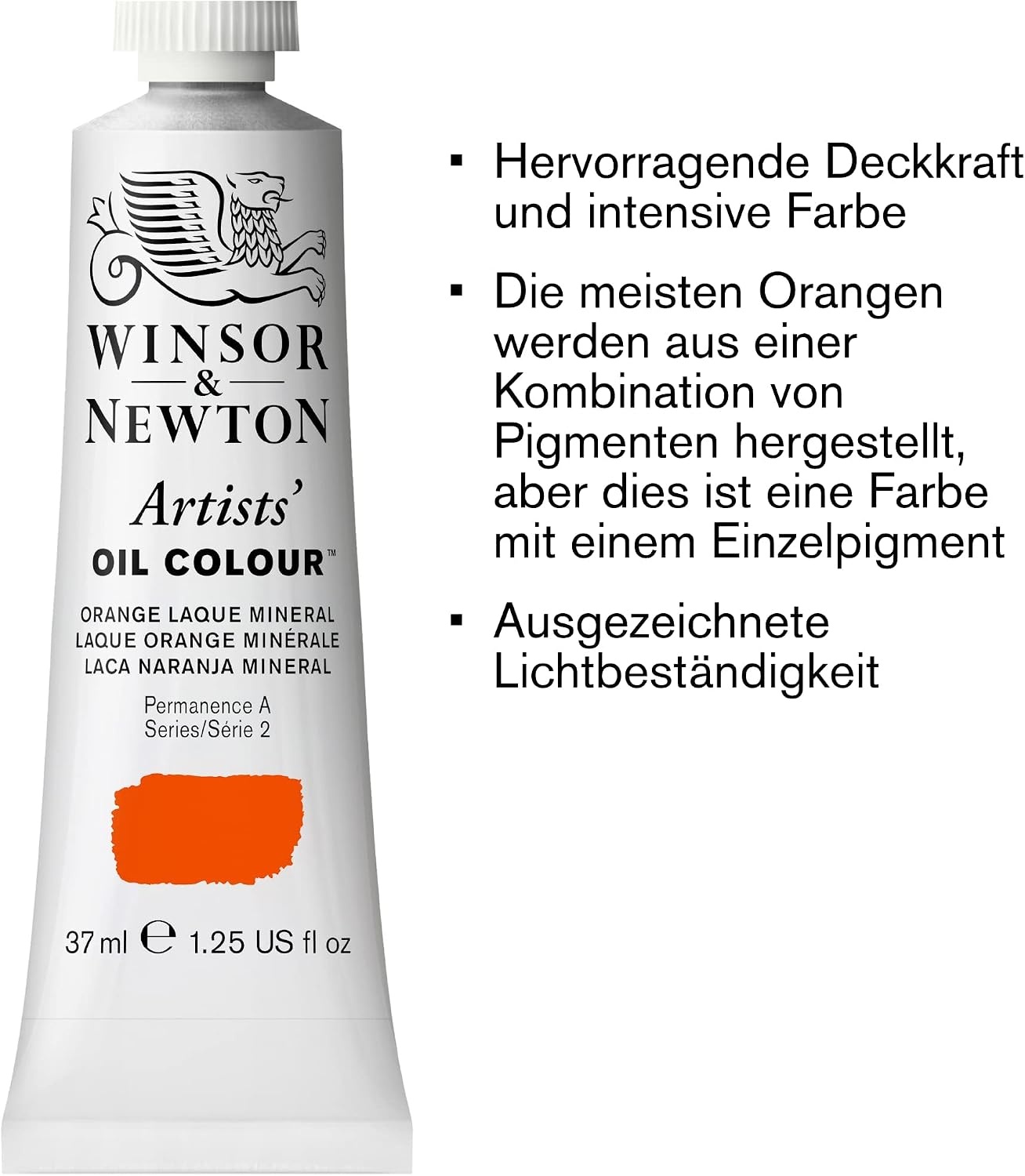 image:imageWinsor amp Newton Artists Oil Paint 37ml Tube Burnt SiennaOrange Laque Mineral