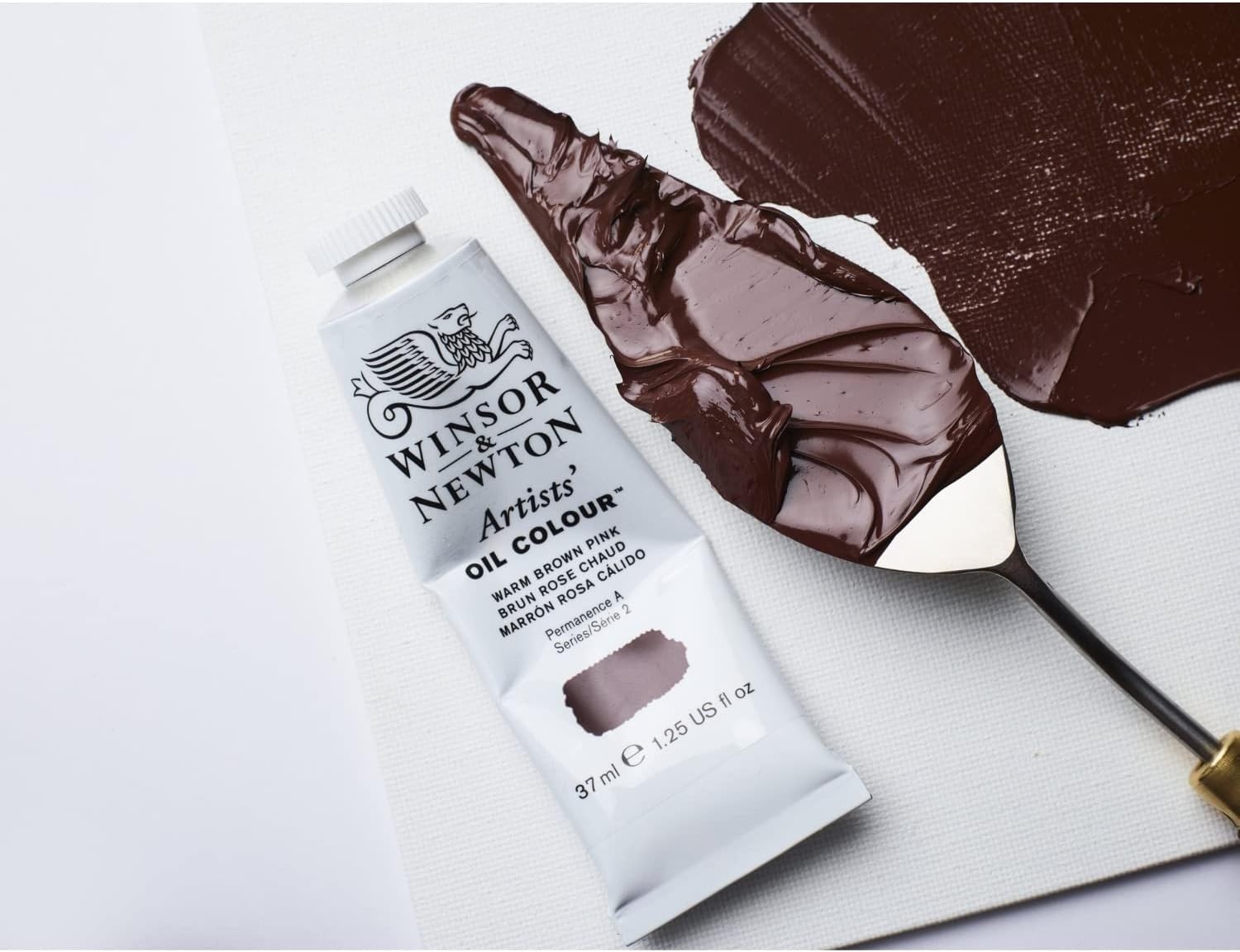 image:imageWinsor amp Newton Artists Oil Paint 37ml Tube Burnt SiennaWarm Brown Pink