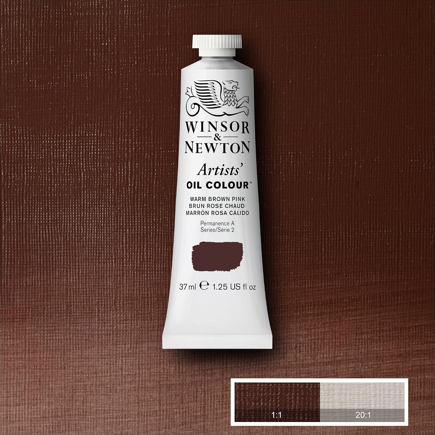 image:imageWinsor amp Newton Artists Oil Paint 37ml Tube Burnt SiennaWarm Brown Pink