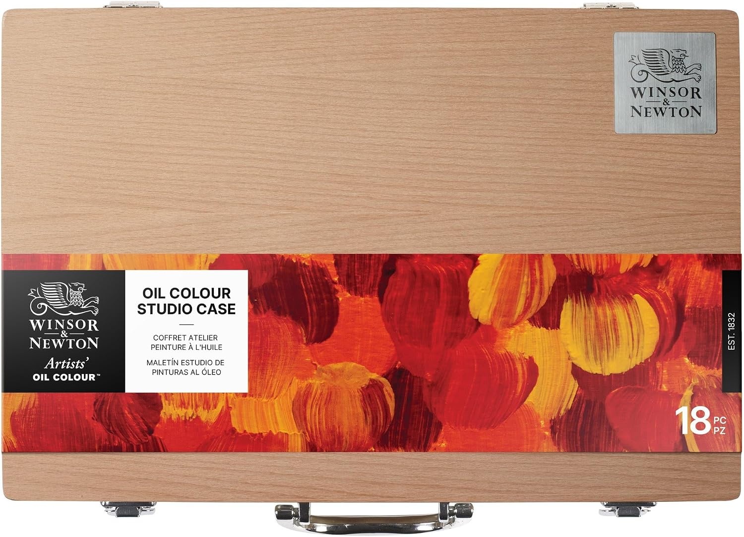 image:imageWinsor amp Newton Artists Oil Paint 37ml Tube Burnt SiennaWooden Briefcase