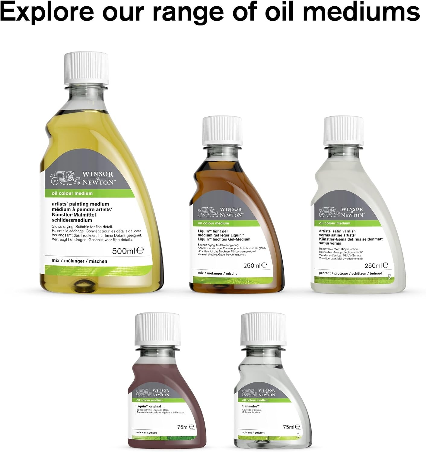 image:imageWinsor amp Newton Cold Pressed Linseed Oil 250ml 84oz BottleRefined Linseed Oil