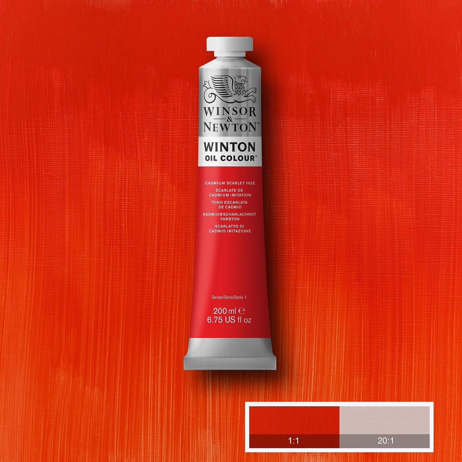 image:imageWinsor amp Newton Winton Oil Color 200ml Tube Titanium WhiteCadmium Scarlet Hue