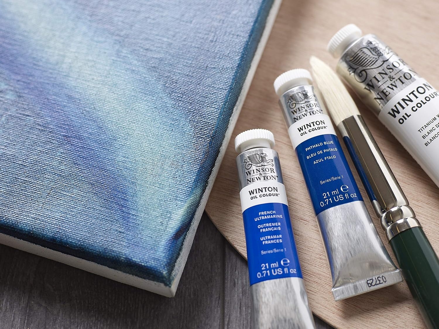 image:imageWinsor amp Newton Winton Oil Color 200ml Tube Titanium WhitePermanent Alizarin Crimson