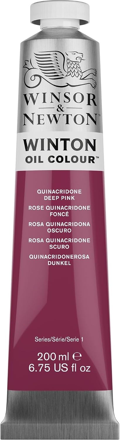 image:imageWinsor amp Newton Winton Oil Color 200ml Tube Titanium WhiteQuinacridone Deep Pink