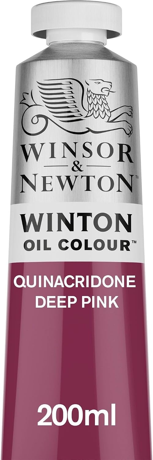 image:imageWinsor amp Newton Winton Oil Color 200ml Tube Titanium WhiteQuinacridone Deep Pink