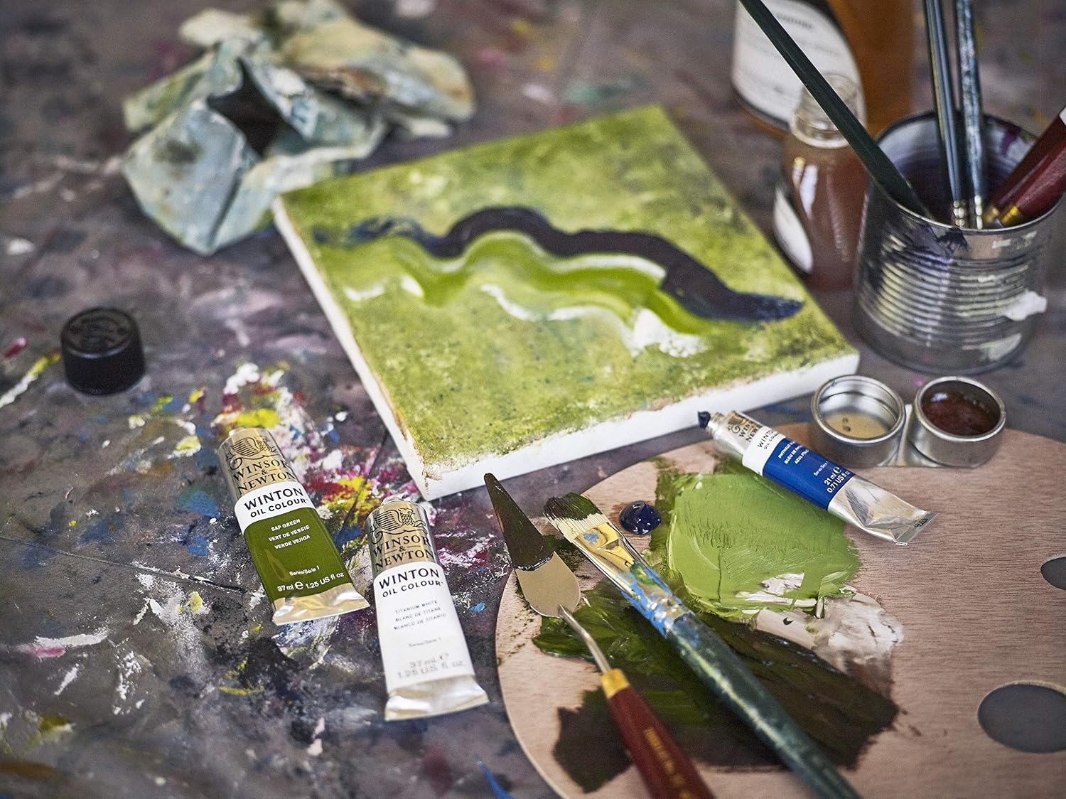 image:imageWinsor amp Newton Winton Oil Color 200ml Tube Titanium WhiteSoft Mixing White