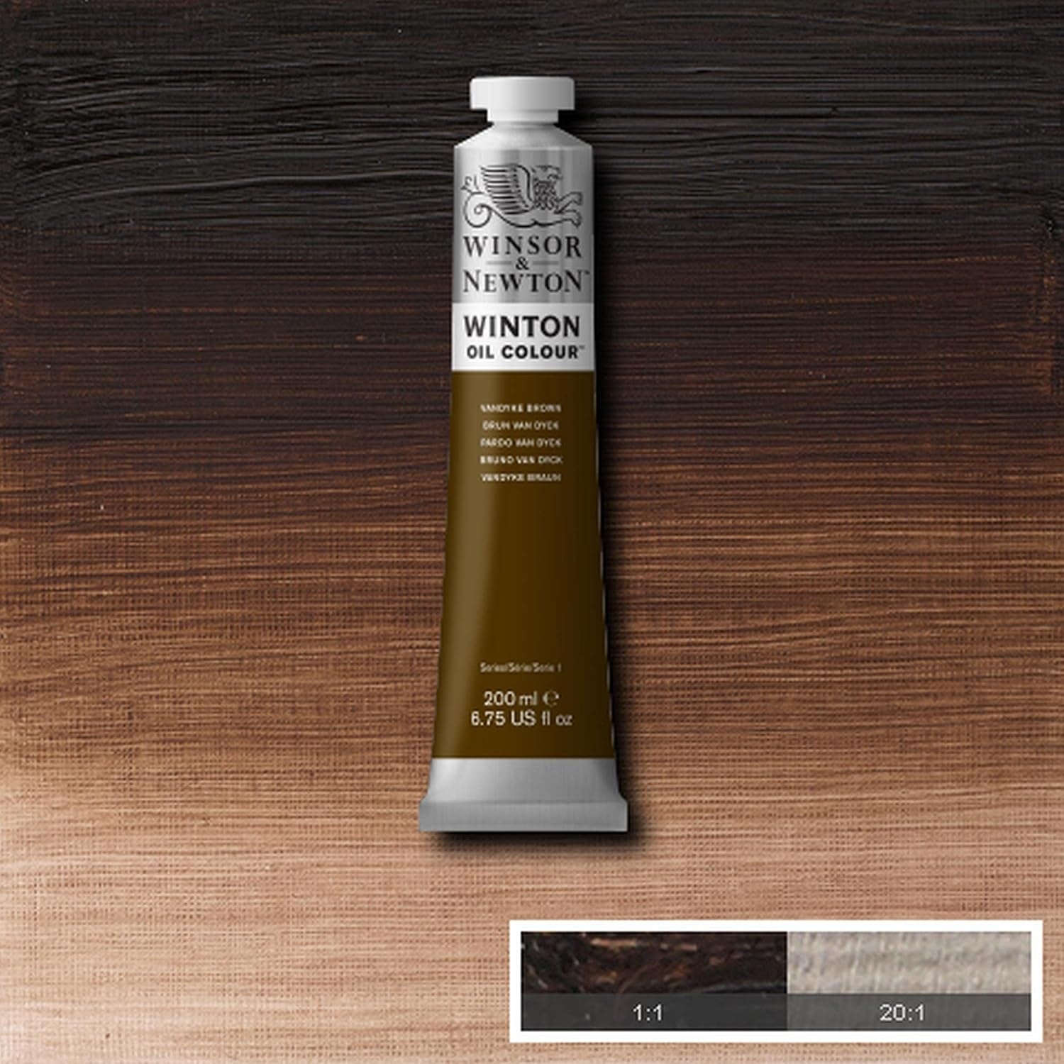 image:imageWinsor amp Newton Winton Oil Color 200ml Tube Titanium WhiteVandyke Brown