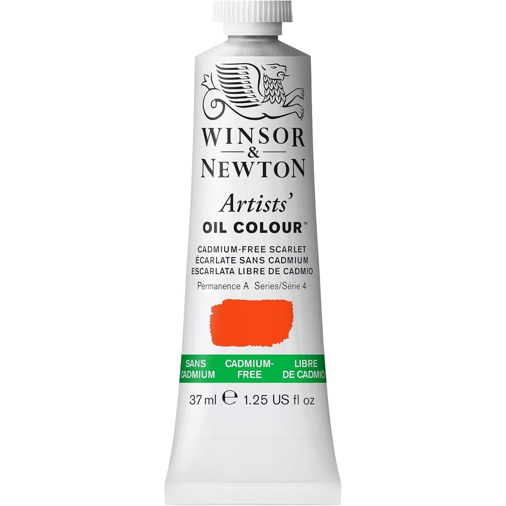 image:imageWinsor amp Newton Artists Oil Paint 37ml Tube Burnt SiennaCadmiumfree Scarlet