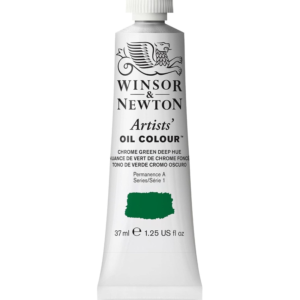 image:imageWinsor amp Newton Artists Oil Paint 37ml Tube Burnt SiennaChrome Green Deep Hue