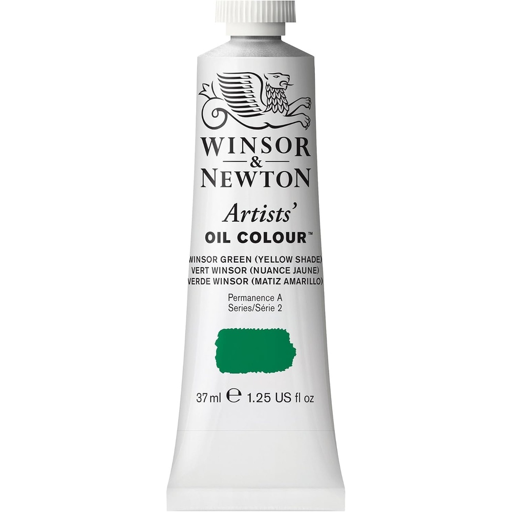 image:imageWinsor amp Newton Artists Oil Paint 37ml Tube Burnt SiennaWinsor Green Yellow Shade