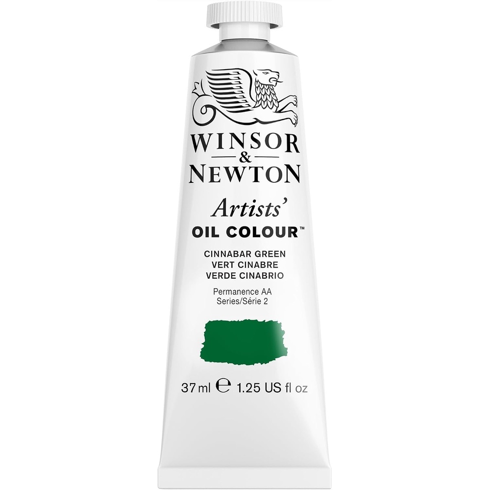 image:imageWinsor amp Newton Artists Oil Paint 37ml Tube Mineral GrayCinnabar Green