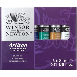 Winsor & Newton Artisan Water Mixable Oil Paint Set, 20 x 10ml Tubes(Starter Set 6 x 0.71-oz)