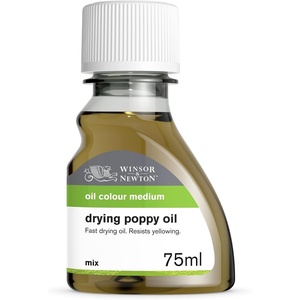 Winsor & Newton Cold Pressed Linseed Oil, 250ml (8.4-oz) Bottle(Drying Poppy Oil)