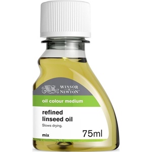 Winsor & Newton Cold Pressed Linseed Oil, 250ml (8.4-oz) Bottle(Refined Linseed Oil)