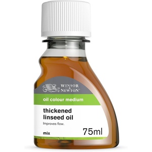 Winsor & Newton Cold Pressed Linseed Oil, 250ml (8.4-oz) Bottle(Thickened Linseed Oil)